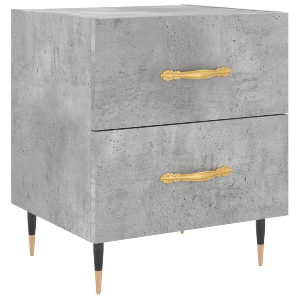 Noptiera, gri beton, 40x35x47,5 cm, lemn compozit