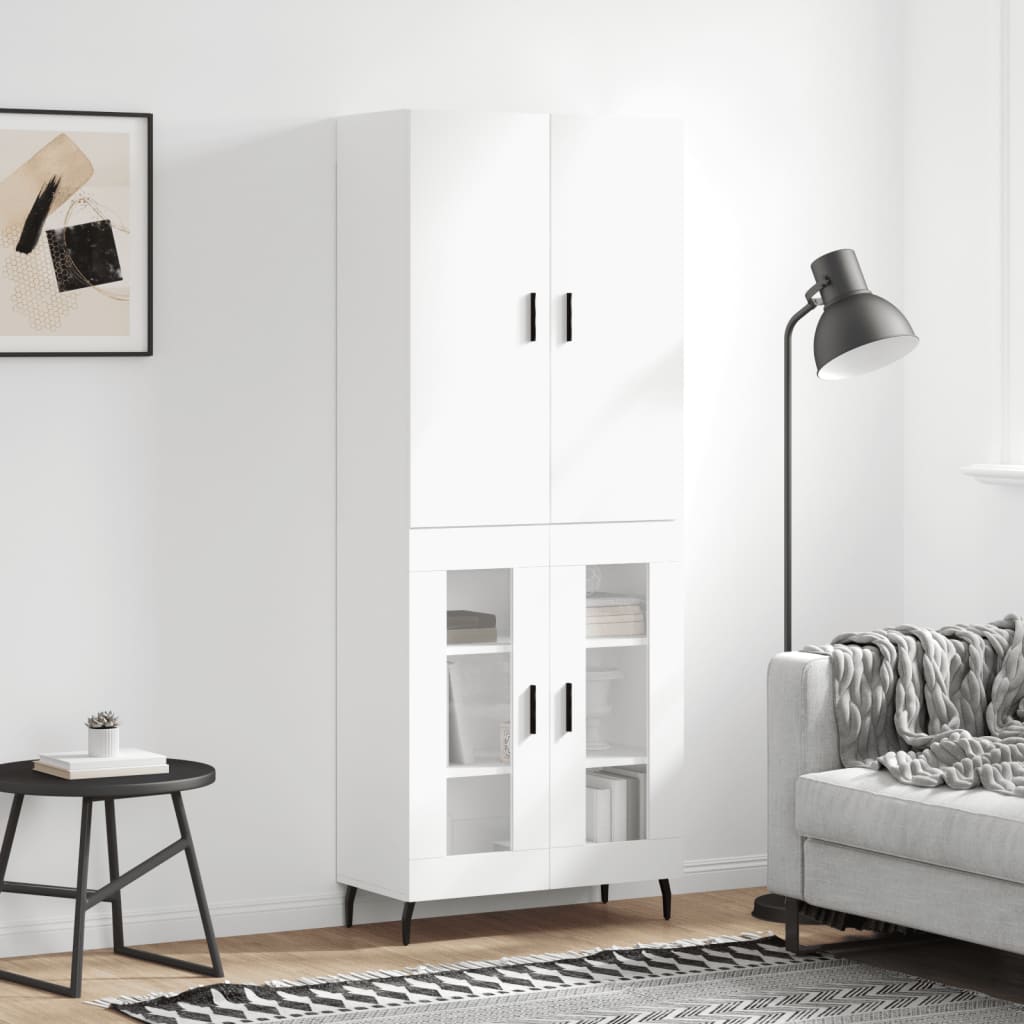 Dulap inalt, alb, 69,5x34x180 cm, lemn compozit — imaginea 2