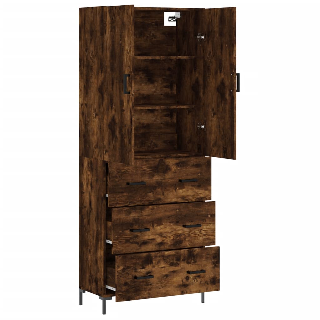Dulap inalt, stejar fumuriu, 69,5x34x180, lemn compozit — imaginea 4