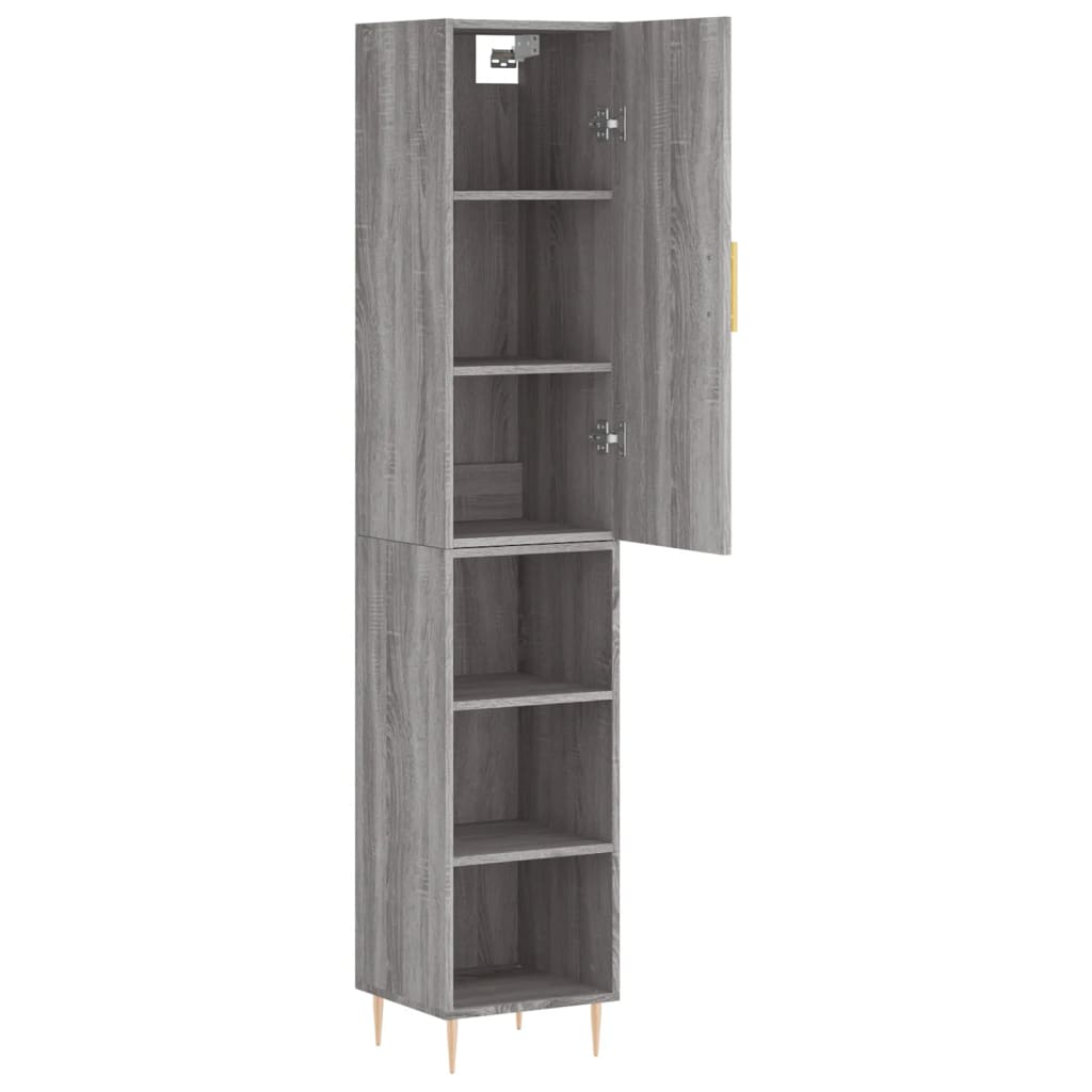 Dulap inalt, gri sonoma, 34,5x34x180 cm, lemn prelucrat — imaginea 4