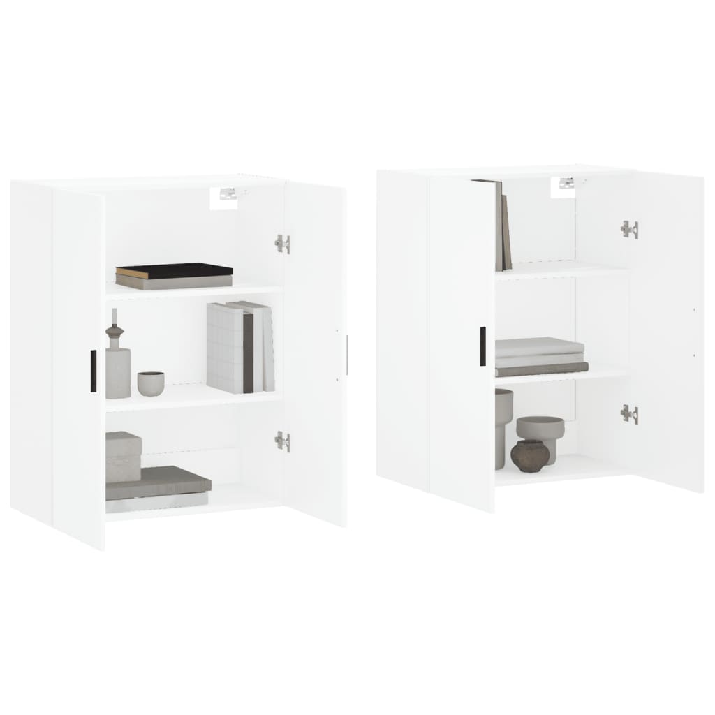 Dulapuri cu montaj pe perete, 2 buc, alb, 69,5x34x90 cm, model negru cu canelură — imaginea 3