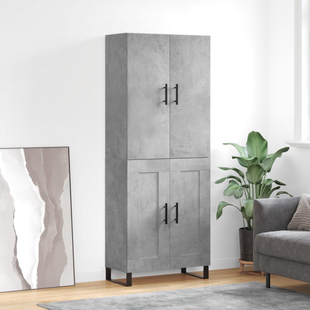 Dulap inalt, gri beton, 69,5x34x180, lemn compozit — imaginea 2