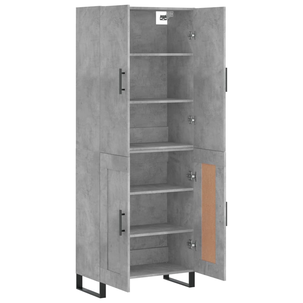 Dulap inalt, gri beton, 69,5x34x180, lemn compozit — imaginea 4