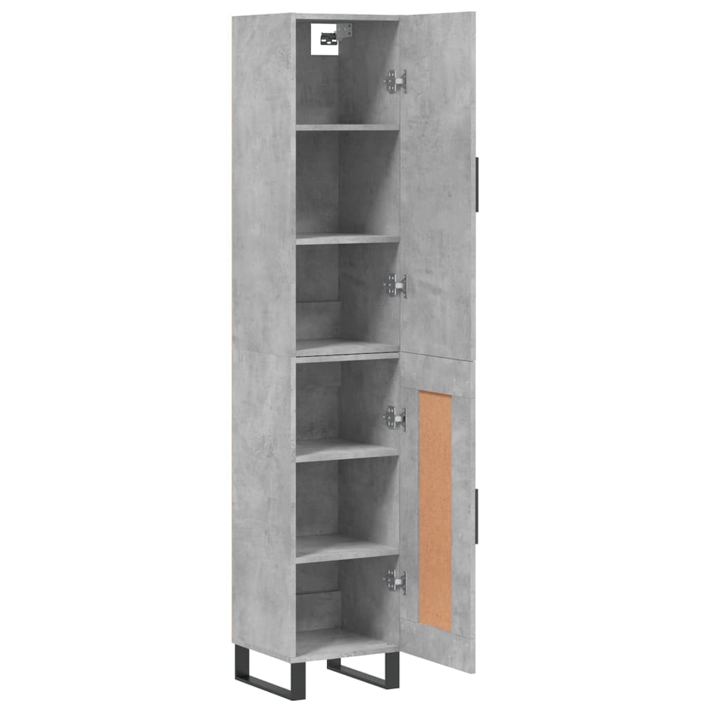 Dulap inalt, gri beton, 34,5x34x180 cm, lemn prelucrat — imaginea 4