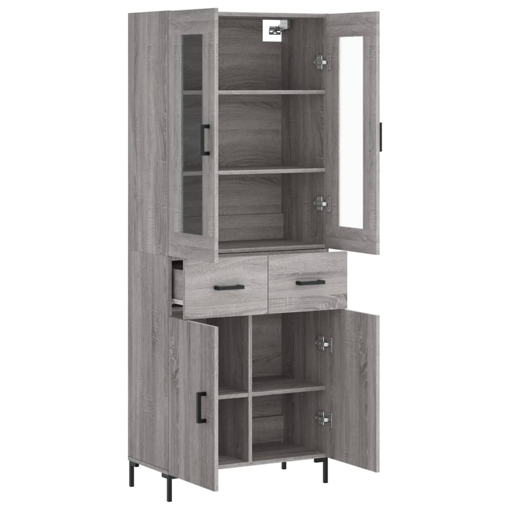 Dulap inalt, gri sonoma, 69,5x34x180 cm, lemn compozit — imaginea 4