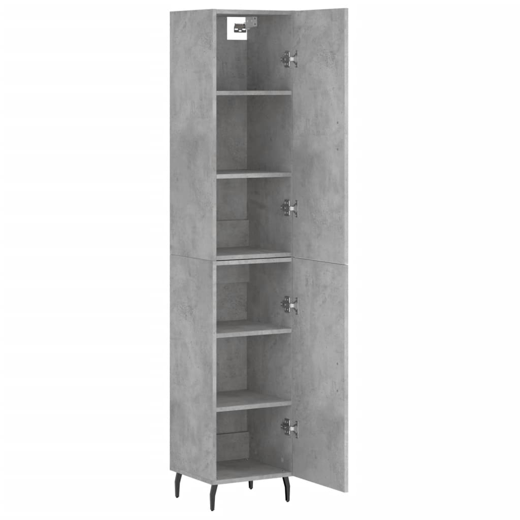 Dulap inalt, gri beton, 34,5x34x180 cm, lemn prelucrat — imaginea 4