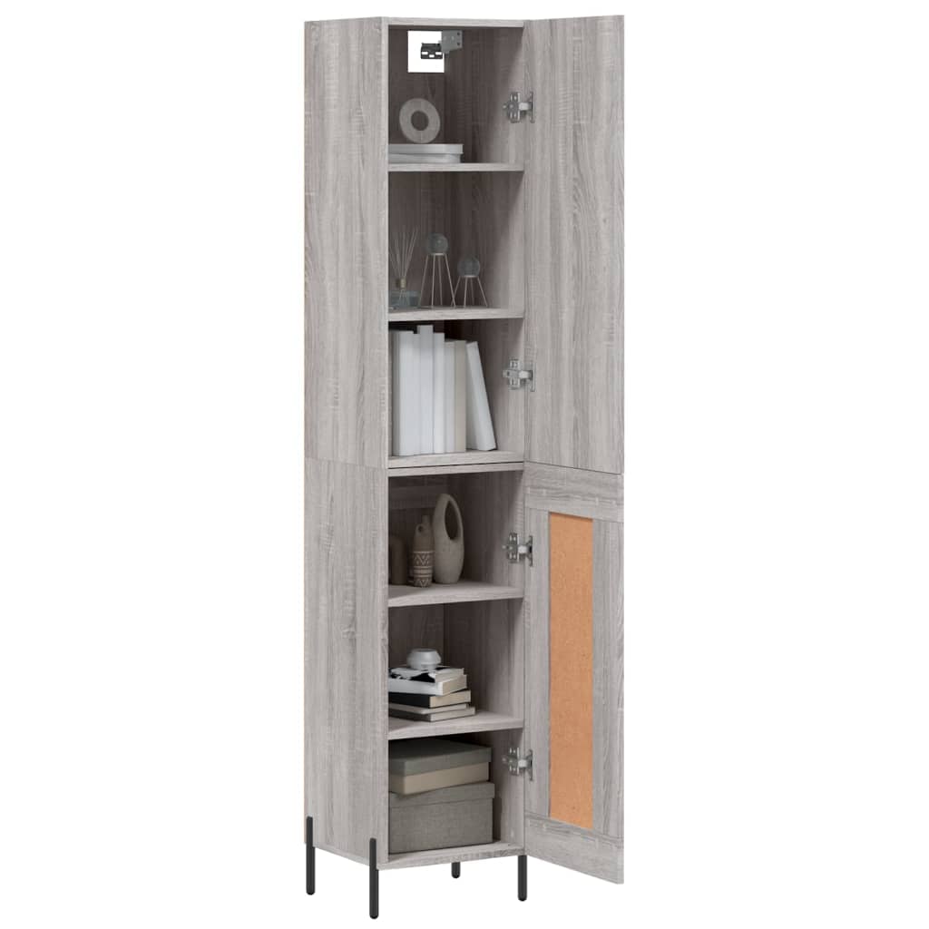 Dulap inalt, gri sonoma, 34,5x34x180 cm, lemn prelucrat — imaginea 3