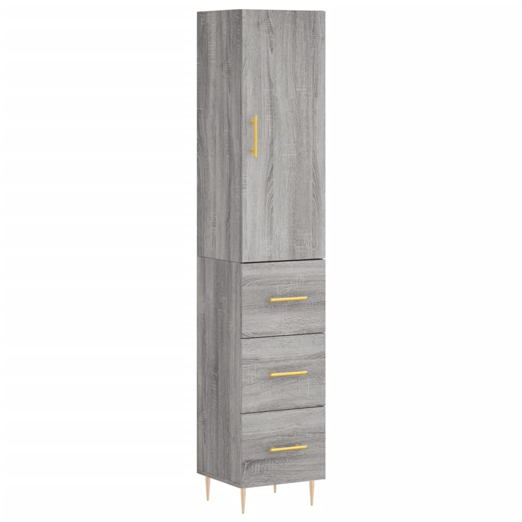Dulap inalt, gri sonoma, 34,5x34x180 cm, lemn prelucrat