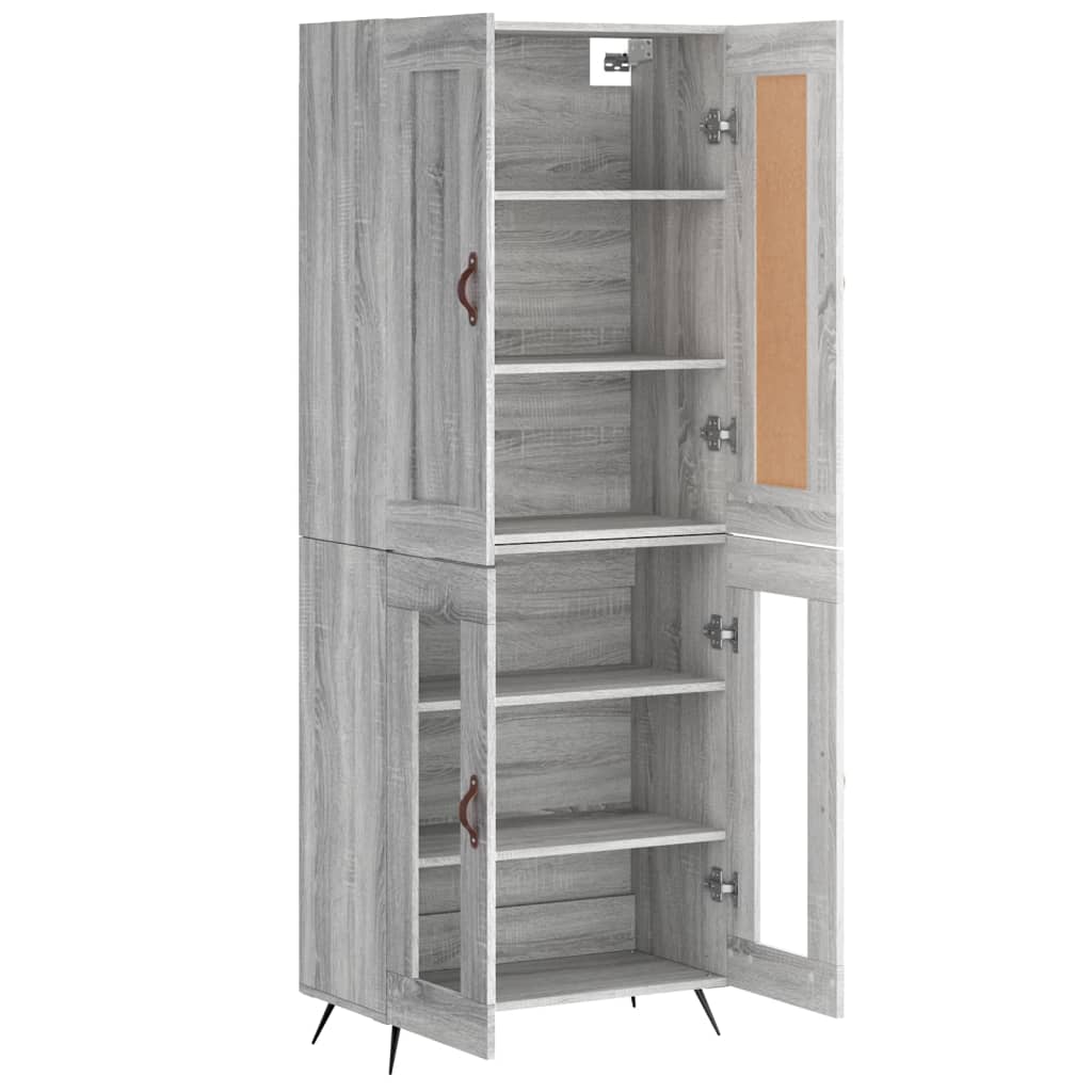 Dulap inalt, gri sonoma, 69,5x34x180 cm, lemn compozit — imaginea 4
