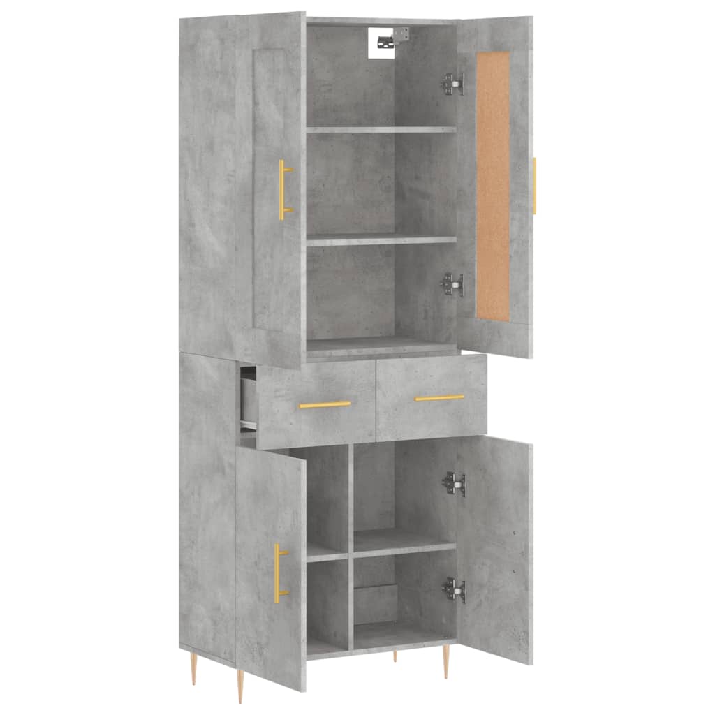 Dulap inalt, gri beton, 69,5x34x180, lemn compozit — imaginea 4