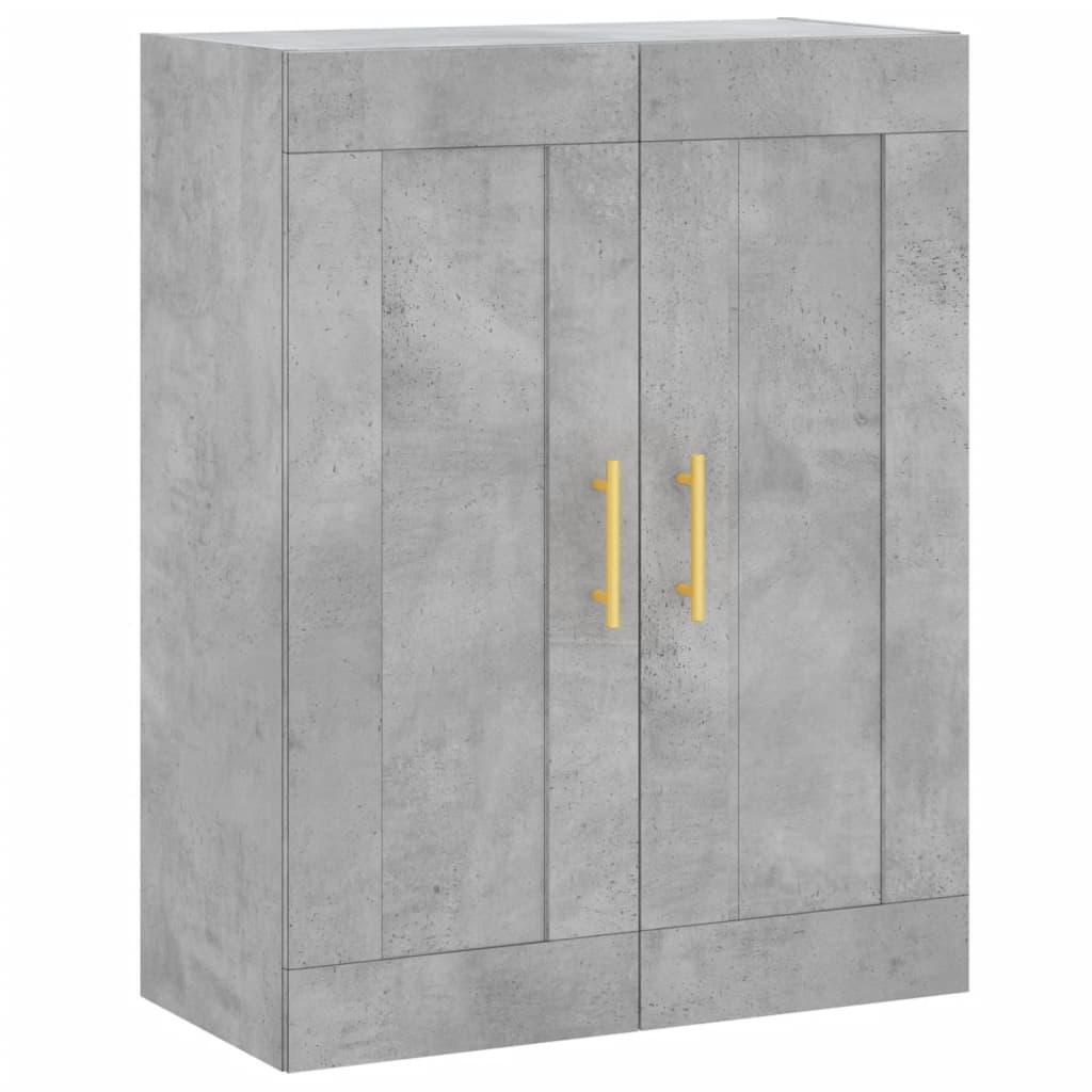 Dulap inalt, gri beton, 69,5x34x180, lemn compozit — imaginea 5