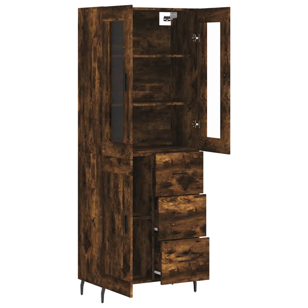 Dulap inalt, stejar fumuriu, 69,5x34x180, lemn compozit — imaginea 4