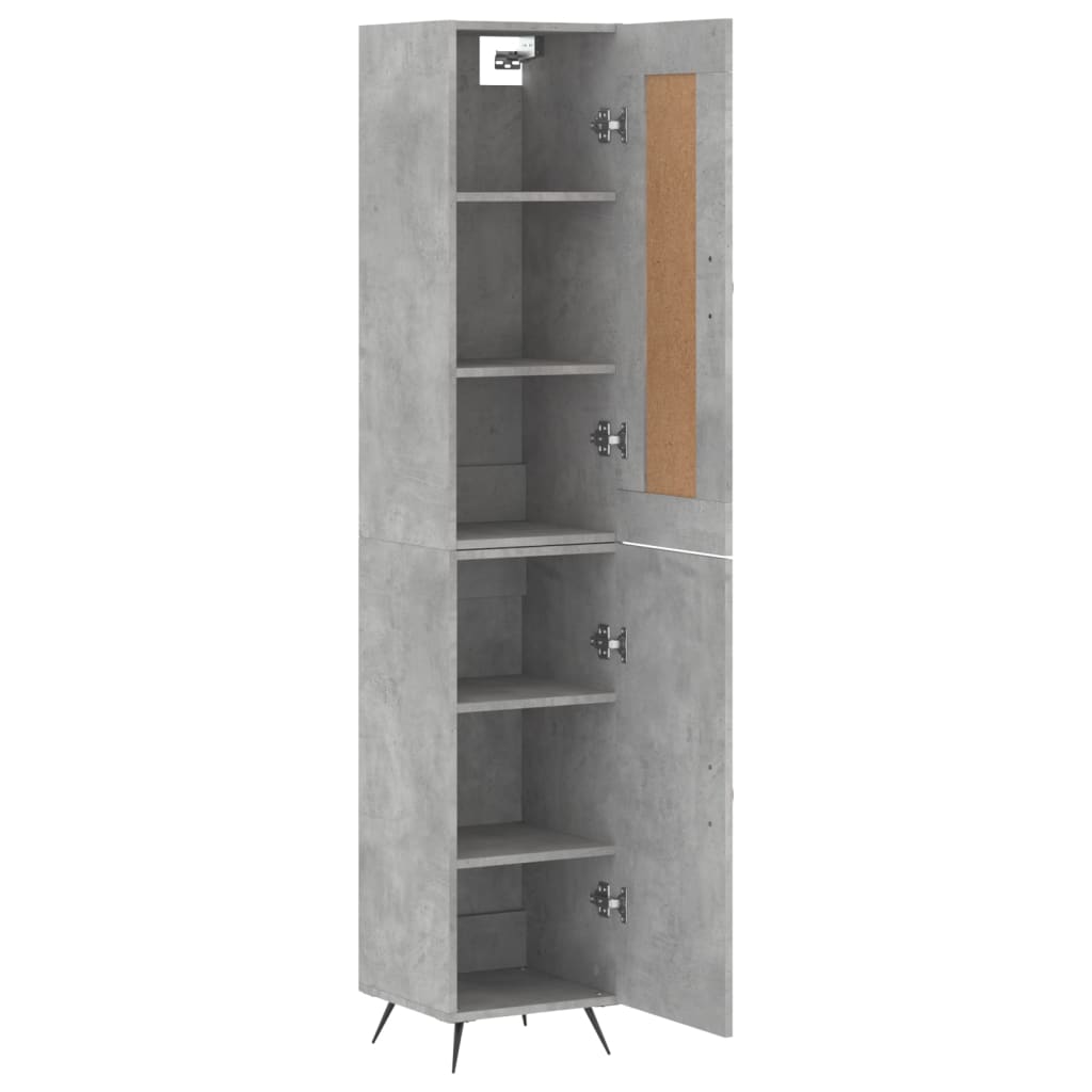 Dulap inalt, gri beton, 34,5x34x180 cm, lemn prelucrat — imaginea 4