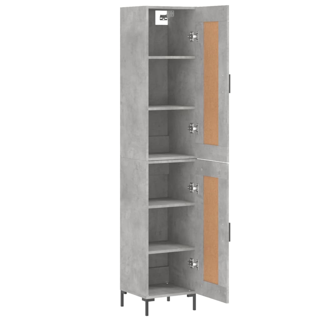 Dulap inalt, gri beton, 34,5x34x180 cm, lemn prelucrat — imaginea 4