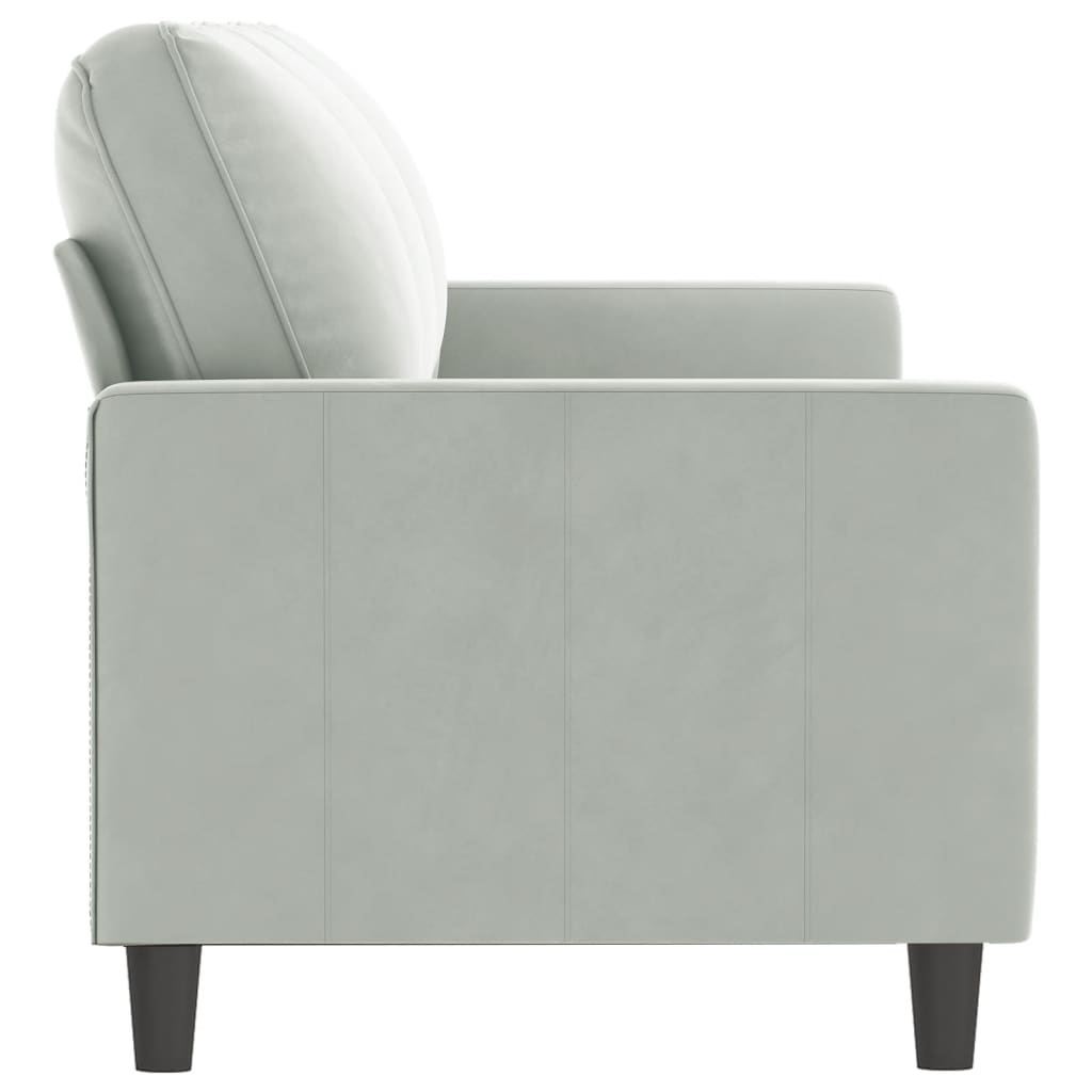 Canapea cu 3 locuri, gri deschis, material 180CM catifea — imaginea 4