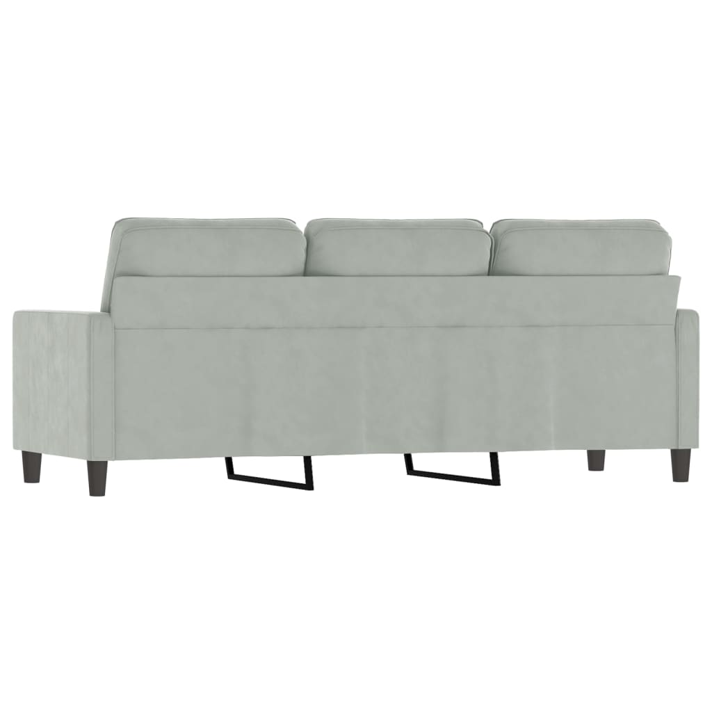 Canapea cu 3 locuri, gri deschis, material 180CM catifea — imaginea 5