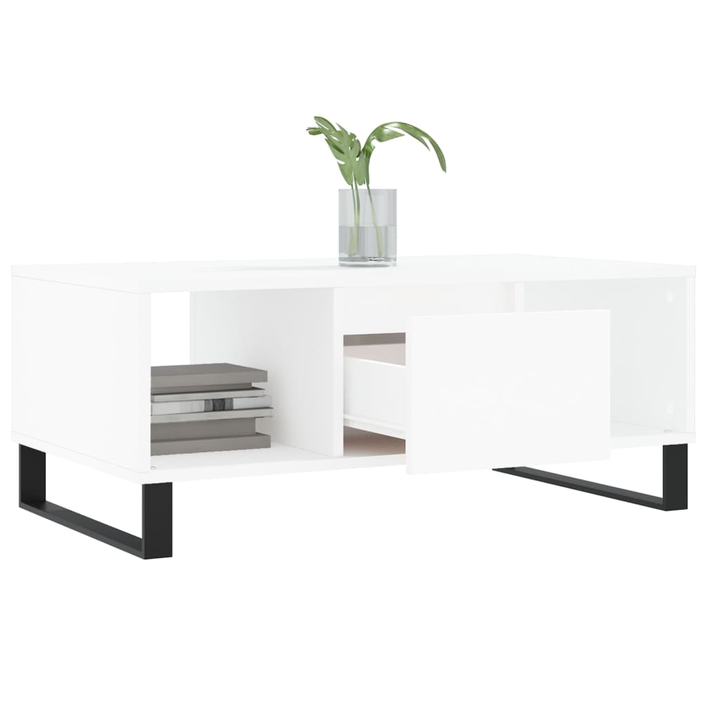 Masuta de cafea, alb, 90x50x36,5 cm, lemn prelucrat — imaginea 4