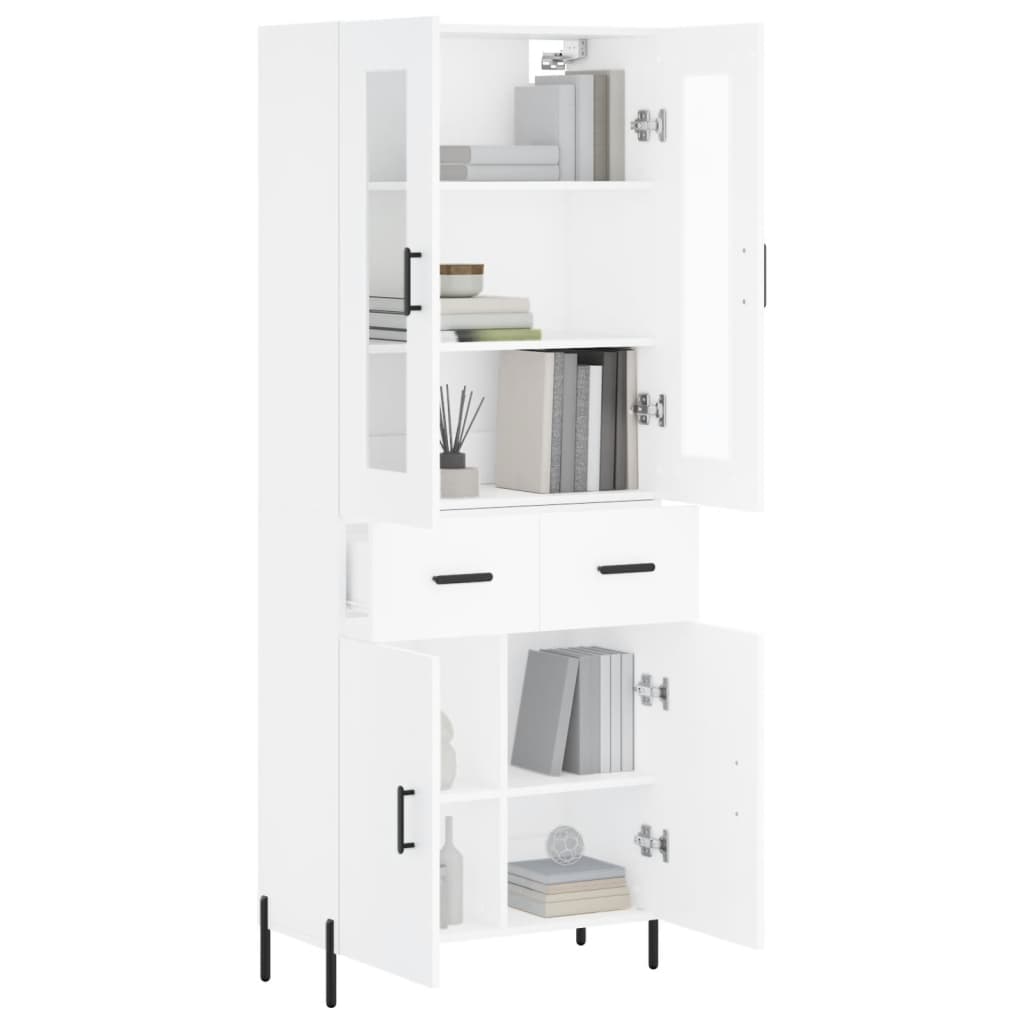 Dulap inalt, alb, 69,5x34x180 cm, lemn compozit — imaginea 3