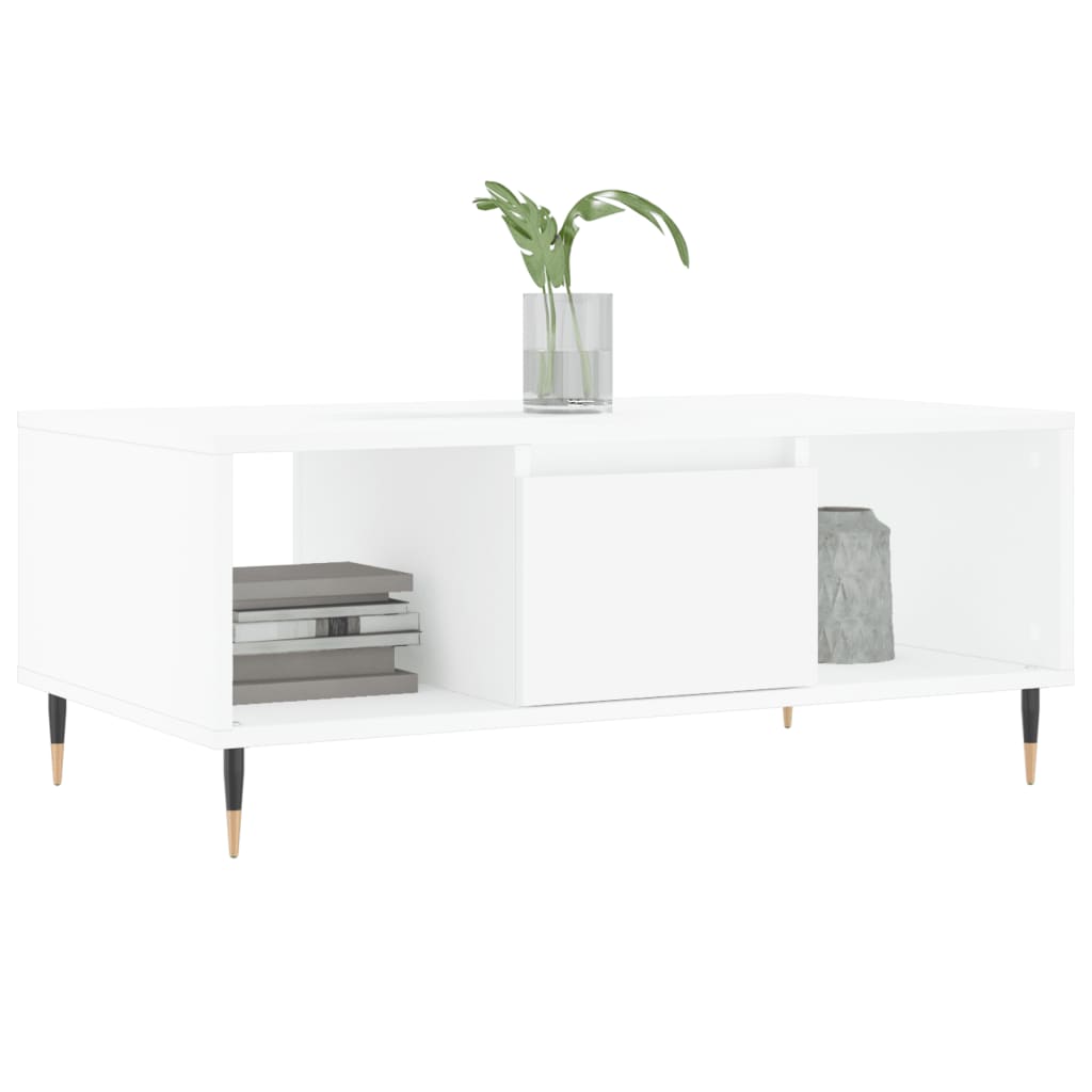 Masuta de cafea, alb, 90x50x36,5 cm, lemn prelucrat — imaginea 3