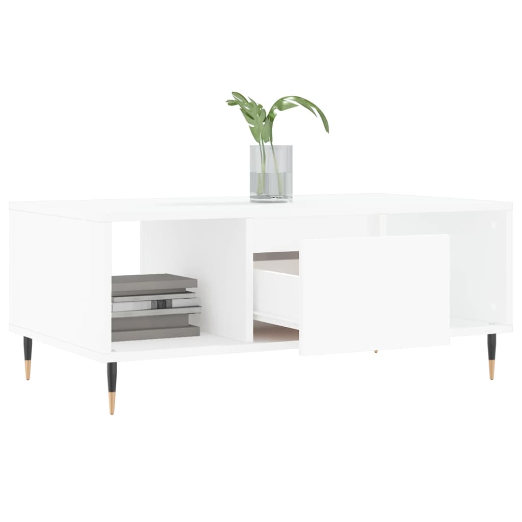 Masuta de cafea, alb, 90x50x36,5 cm, lemn prelucrat — imaginea 4