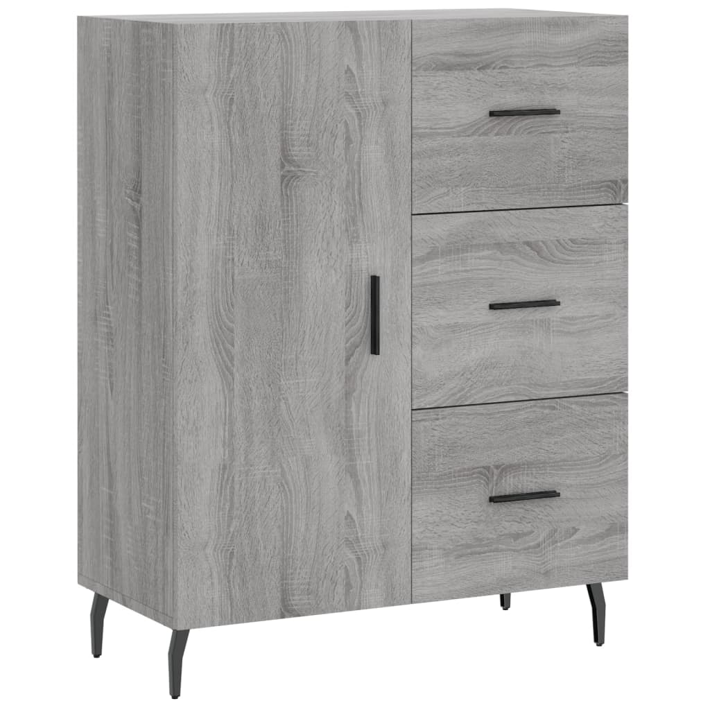 Dulap inalt, gri sonoma, 69,5x34x180 cm, lemn compozit — imaginea 7