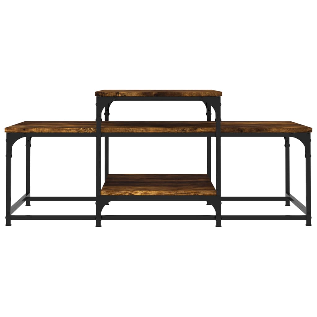 Masuta de cafea, stejar afumat, 102x60x45 cm, lemn prelucrat — imaginea 4