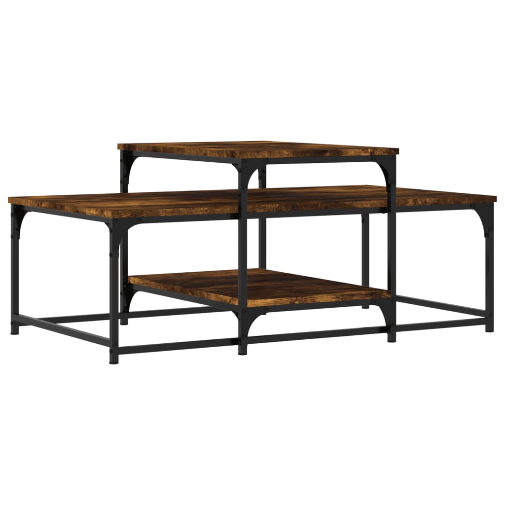 Masuta de cafea, stejar afumat, 102x60x45 cm, lemn prelucrat — imaginea 6
