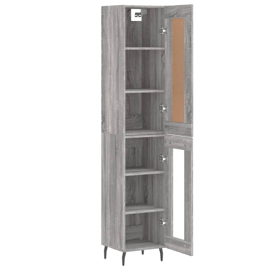 Dulap inalt, gri sonoma, 34,5x34x180 cm, lemn prelucrat — imaginea 4