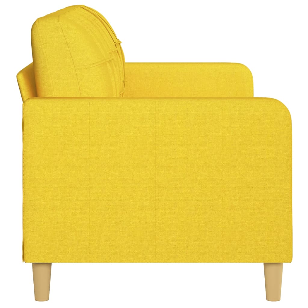 Canapea cu 3 locuri, galben deschis, 180 cm, material textil — imaginea 4
