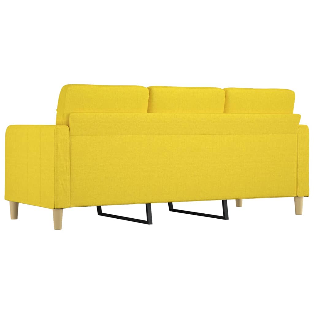 Canapea cu 3 locuri, galben deschis, 180 cm, material textil — imaginea 5