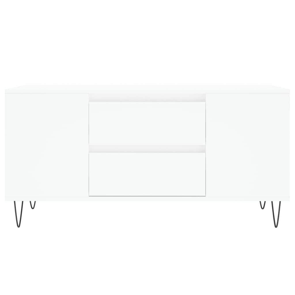 Masuta de cafea, alb, 102x44,5x50 cm, lemn prelucrat — imaginea 5