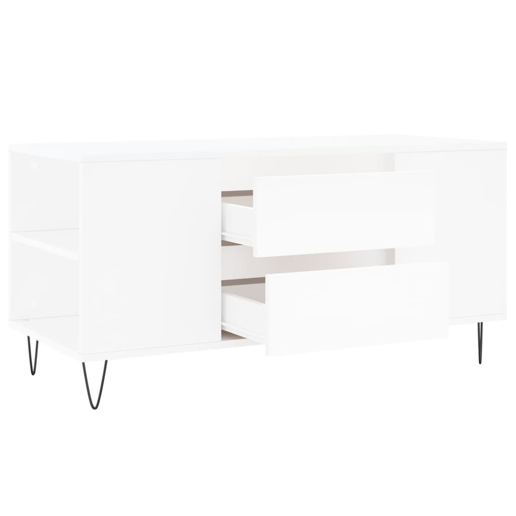 Masuta de cafea, alb, 102x44,5x50 cm, lemn prelucrat — imaginea 6