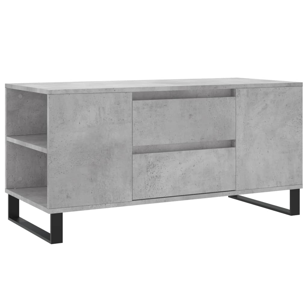 Masuta de cafea, gri beton, 102x44,5x50 cm, lemn prelucrat