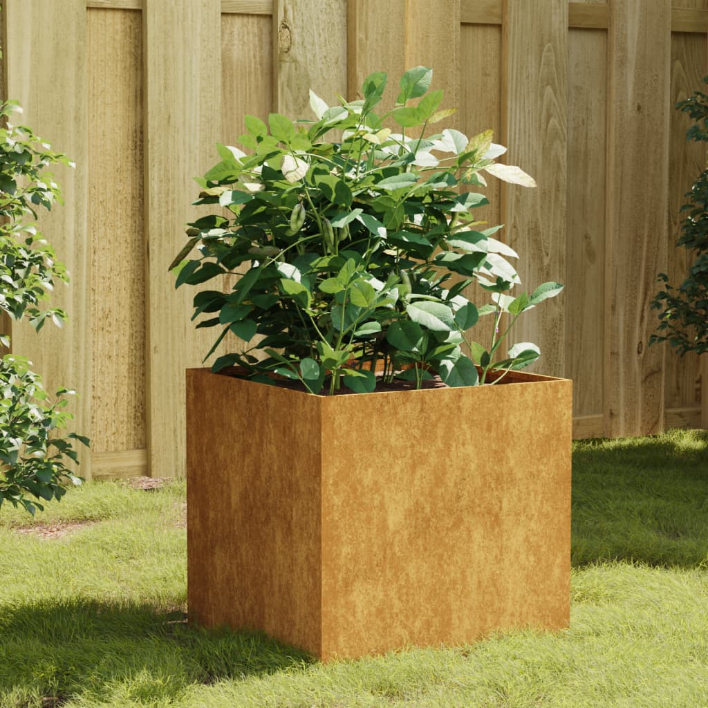 Jardiniera, 40x41x40 cm, otel corten — imaginea 2