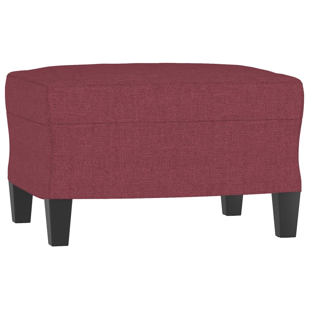 Canapea cu 3 locuri si taburet, rosu vin, 180 cm, textil — imaginea 5