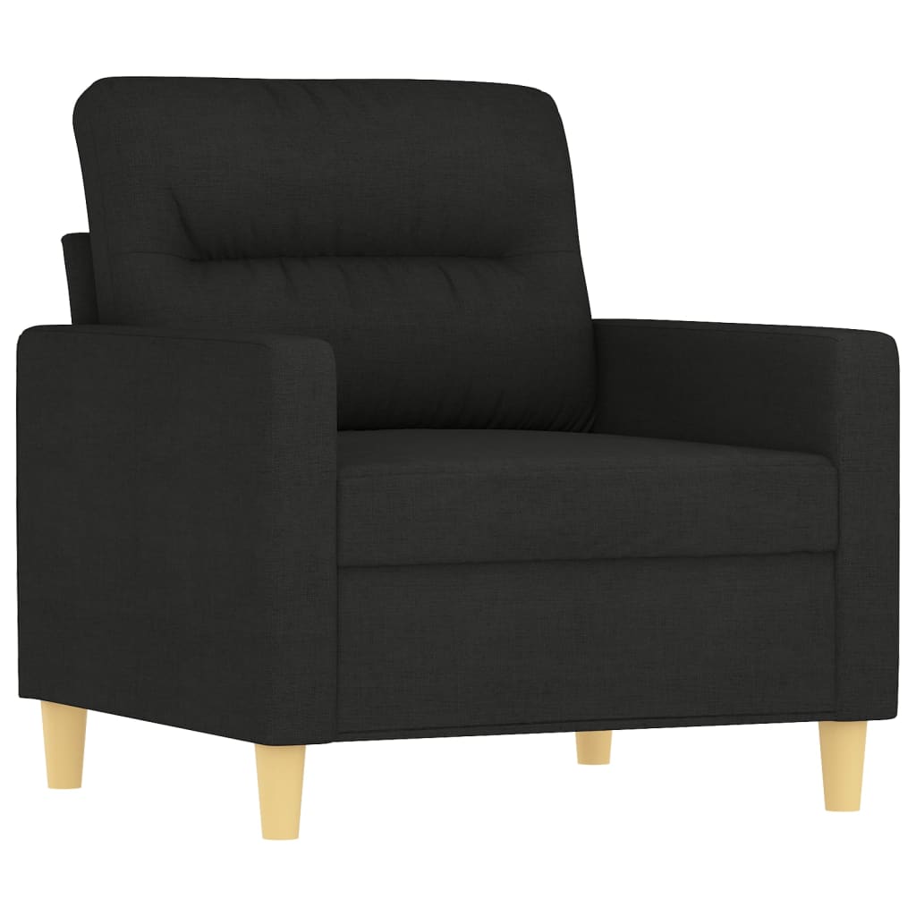 Fotoliu canapea cu taburet, negru, 60 cm, material textil — imaginea 4