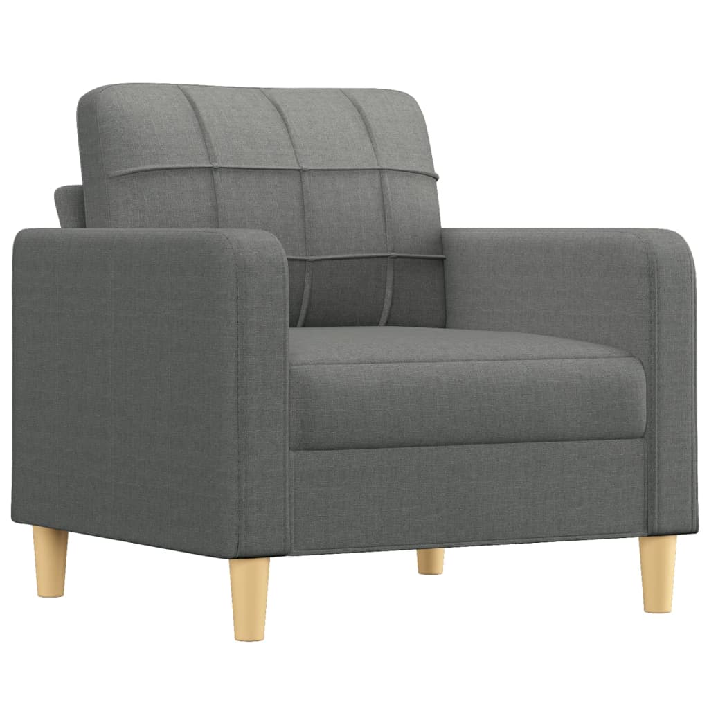 Fotoliu canapea cu taburet, gri inchis, 60 cm, textil — imaginea 4