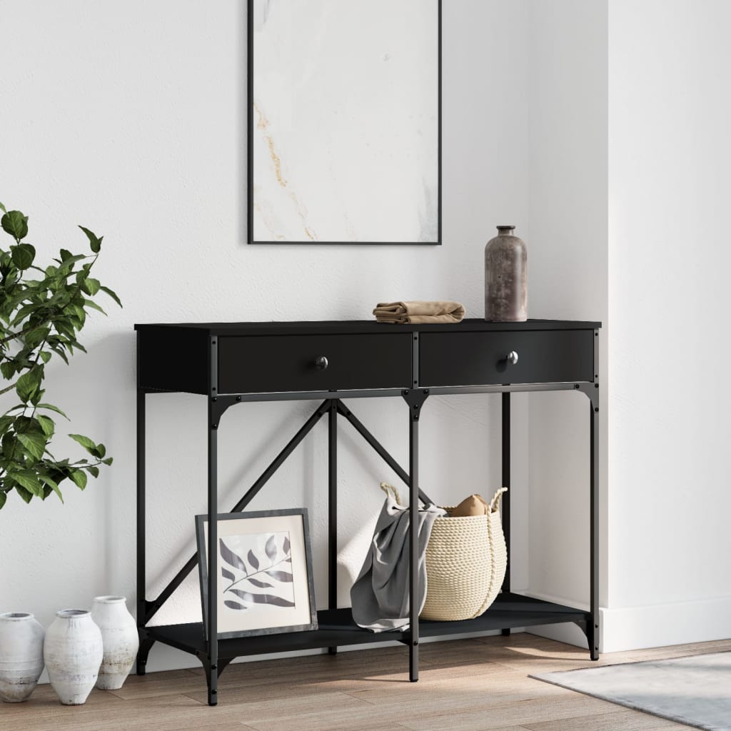 Masuta consola, negru, 100x39x78,5 cm, lemn compozit — imaginea 2