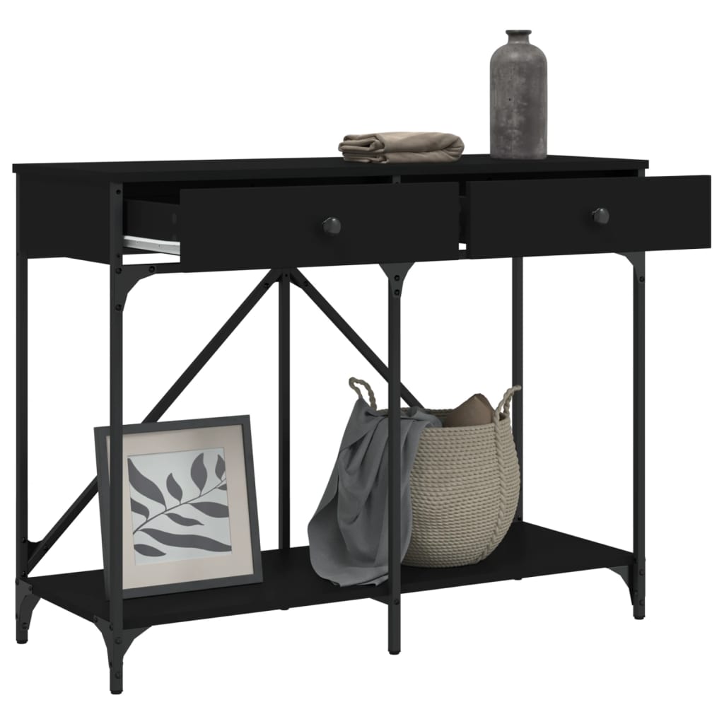 Masuta consola, negru, 100x39x78,5 cm, lemn compozit — imaginea 4