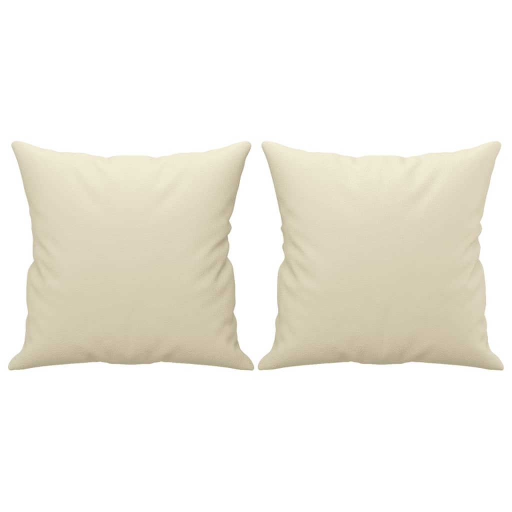 Canapea cu 2 locuri cu pernute, crem, 140 cm, piele ecologica — imaginea 5