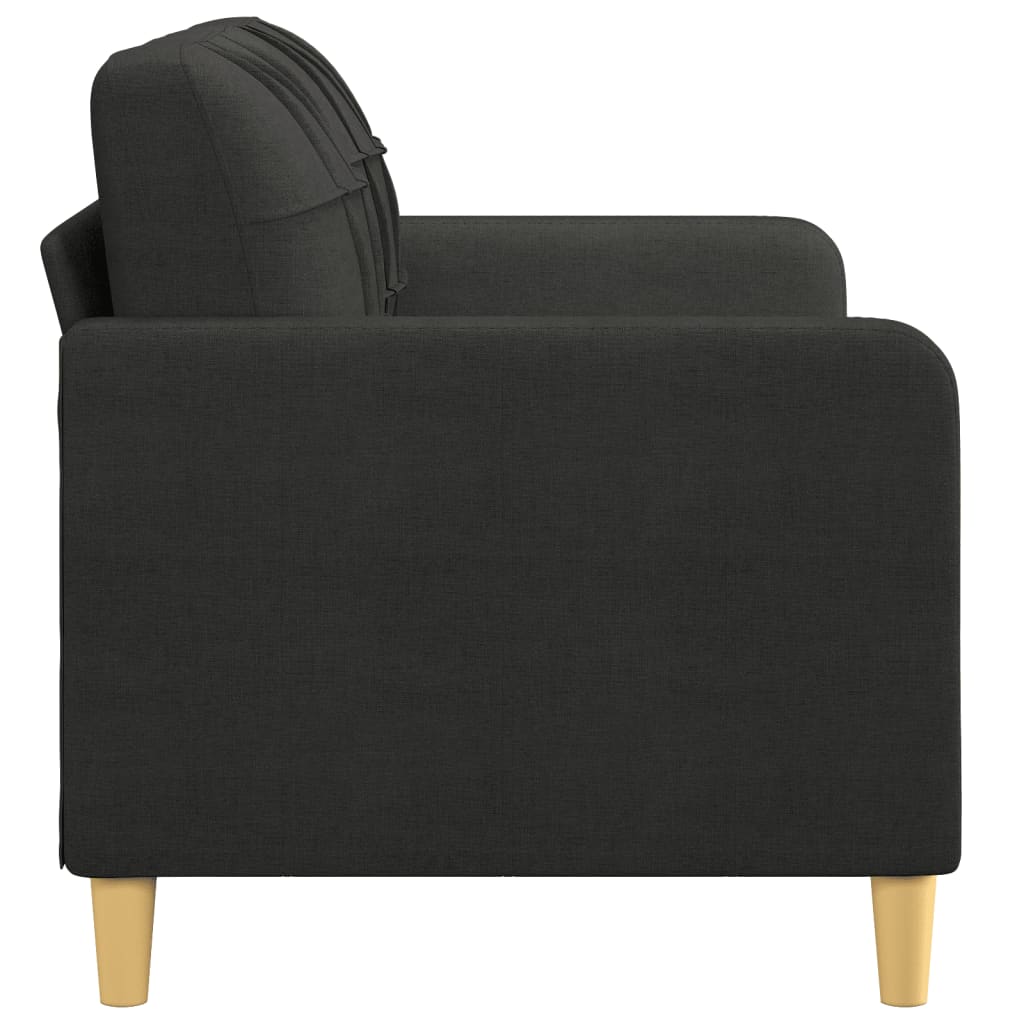 Canapea cu 2 locuri, negru, 140 cm, material textil — imaginea 4