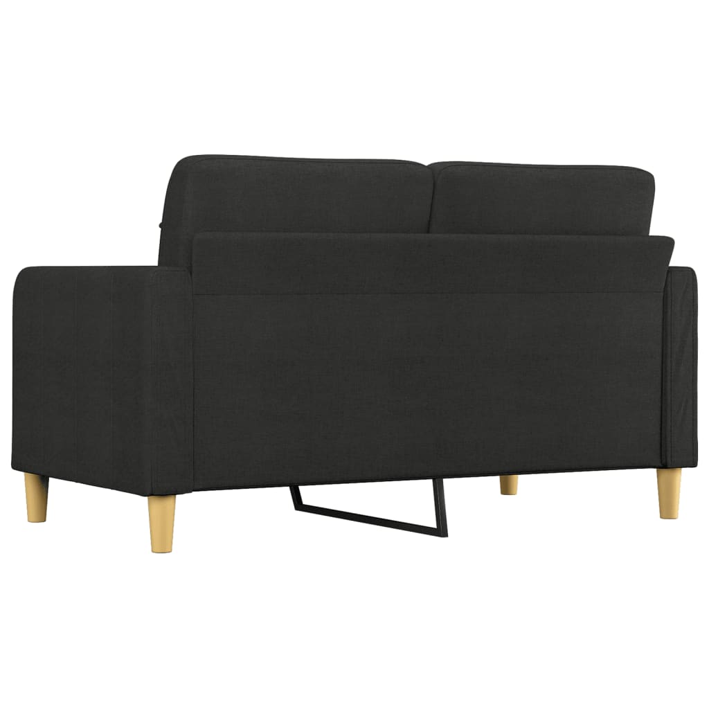 Canapea cu 2 locuri, negru, 140 cm, material textil — imaginea 5