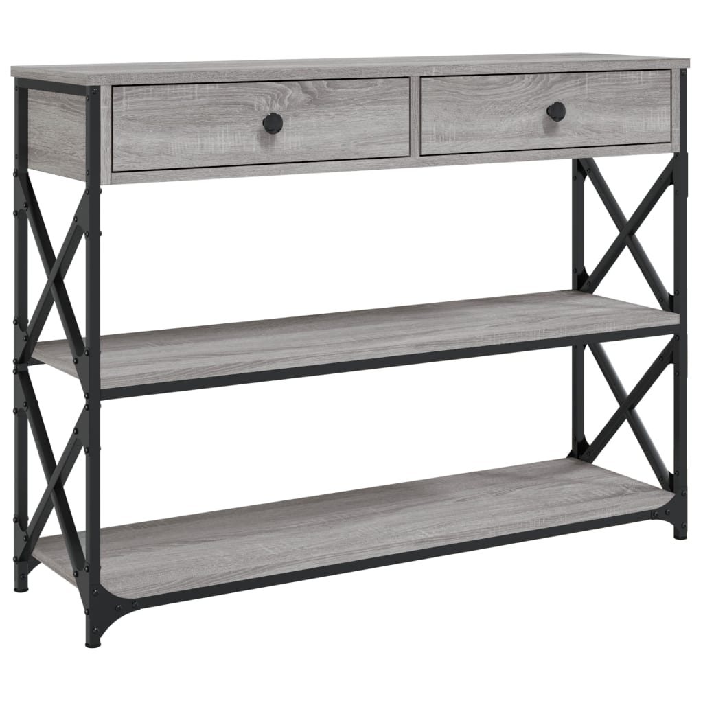 Masuta consola, gri sonoma, 100x28x75 cm, lemn prelucrat