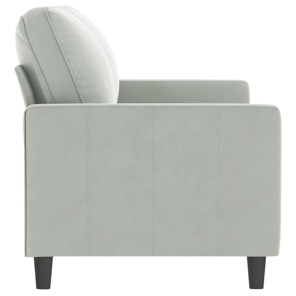 Canapea cu 2 locuri, gri deschis, 140 cm, catifea — imaginea 4