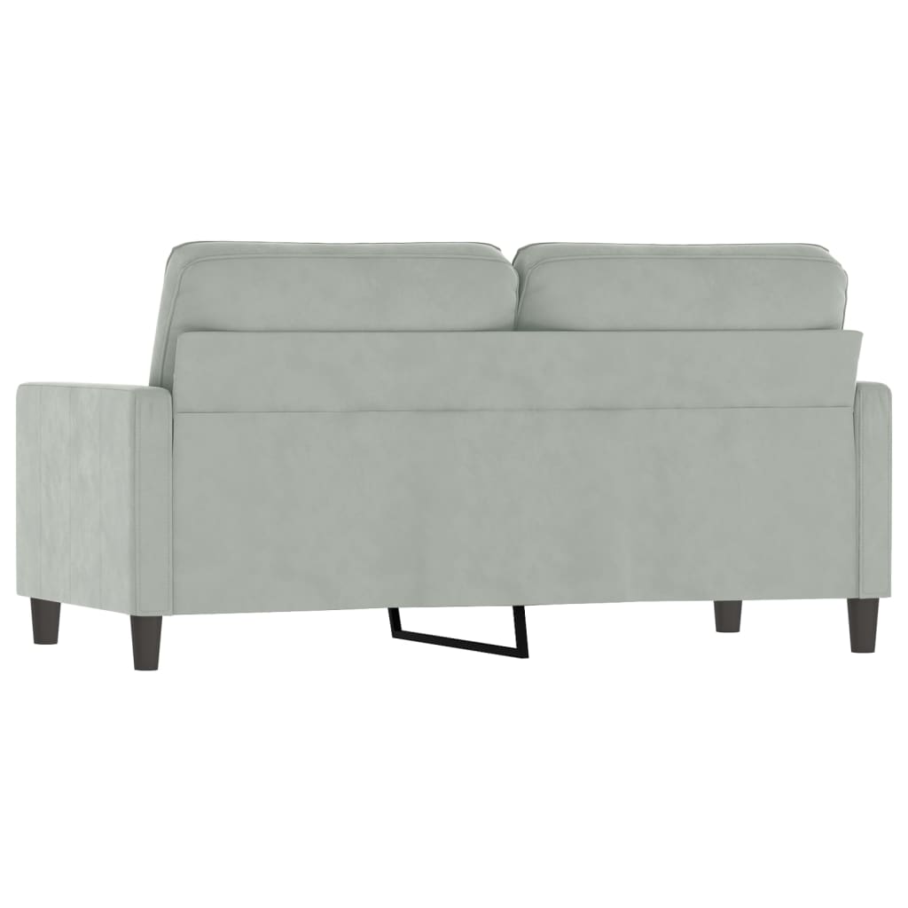 Canapea cu 2 locuri, gri deschis, 140 cm, catifea — imaginea 5