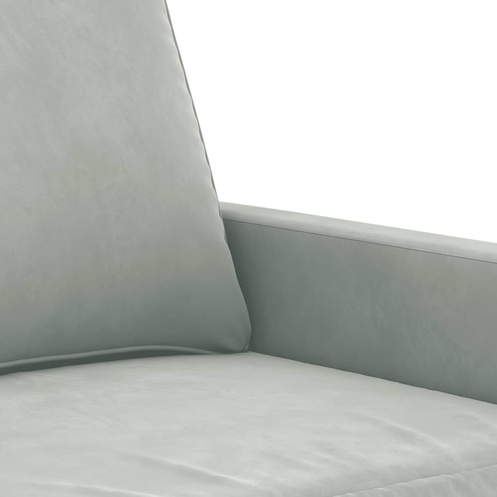 Canapea cu 2 locuri, gri deschis, 140 cm, catifea — imaginea 6