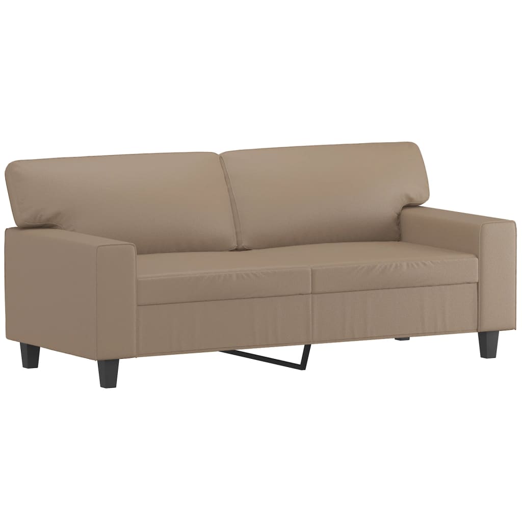 Canapea cu 2 locuri cu pernute, cappuccino, 140 cm, piele eco. — imaginea 4