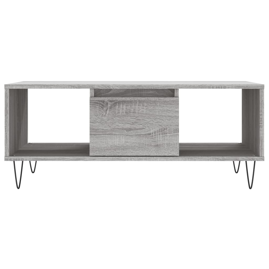 Masuta de cafea, gri sonoma, 90x50x36,5 cm, lemn prelucrat — imaginea 5