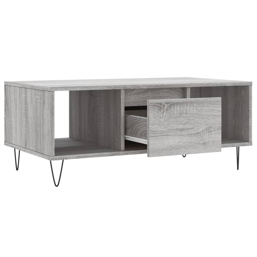 Masuta de cafea, gri sonoma, 90x50x36,5 cm, lemn prelucrat — imaginea 6