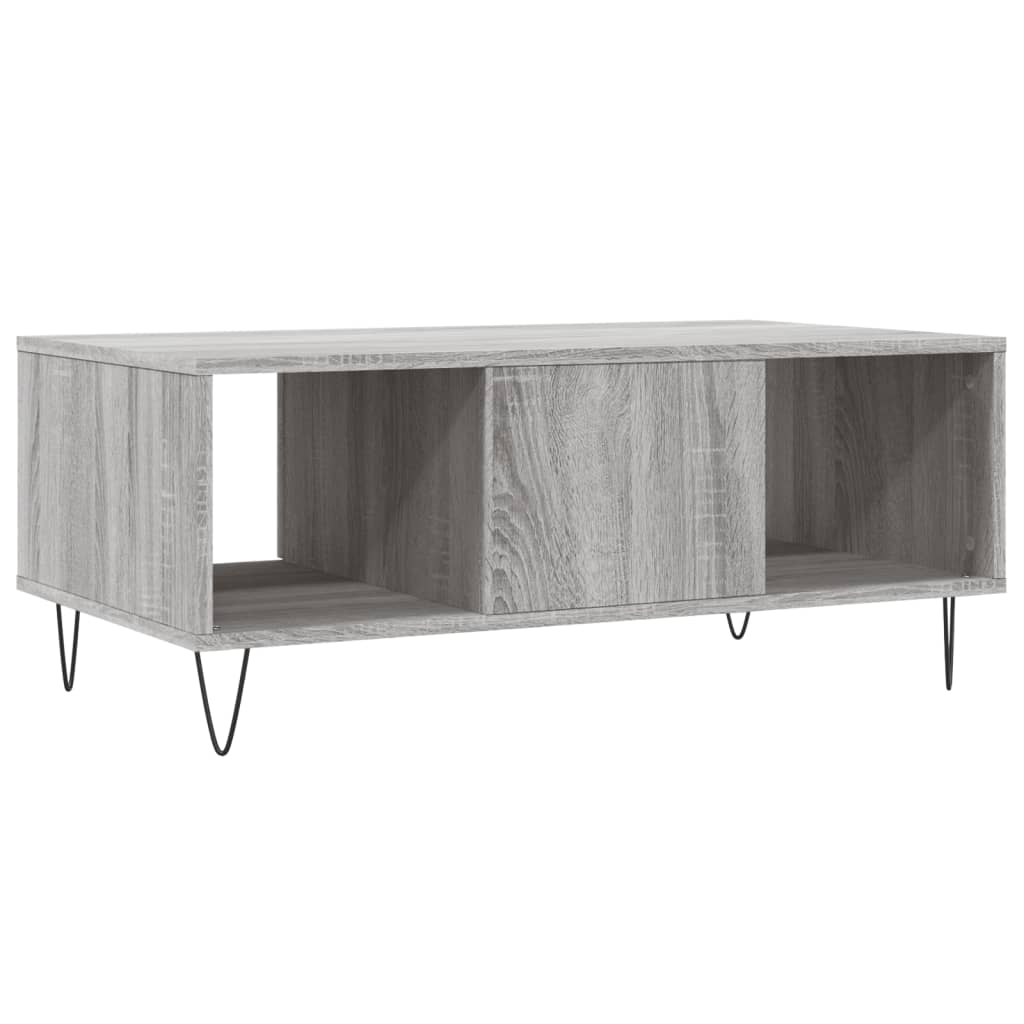 Masuta de cafea, gri sonoma, 90x50x36,5 cm, lemn prelucrat — imaginea 8